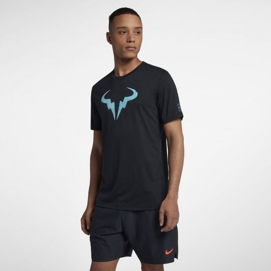 NikeCourt Dri-FIT Rafa | Black / Lagoon Pulse - Click Image to Close