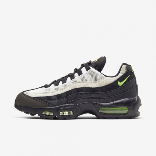 Nike Air Max 95 Essential | Black / Platinum Tint / Crimson / Electric Green - Click Image to Close