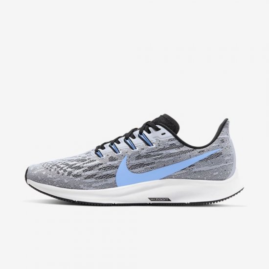 Nike Air Zoom Pegasus 36 | White / Black / Pure Platinum / University Blue - Click Image to Close