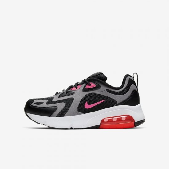 Nike Air Max 200 | Black / Gunsmoke / White / Hot Punch - Click Image to Close