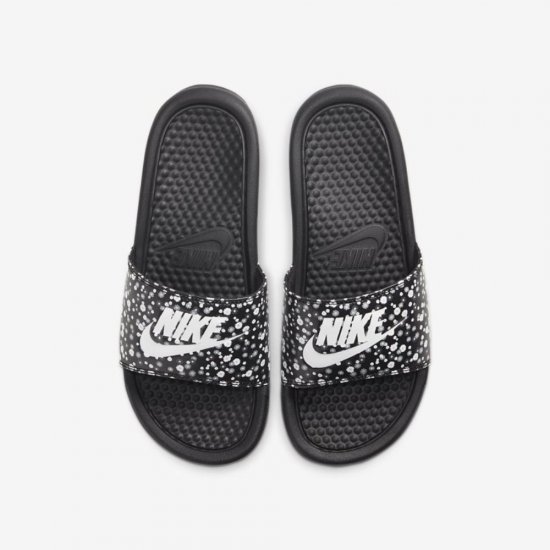 Nike Benassi JDI Floral | Black / Black / White - Click Image to Close