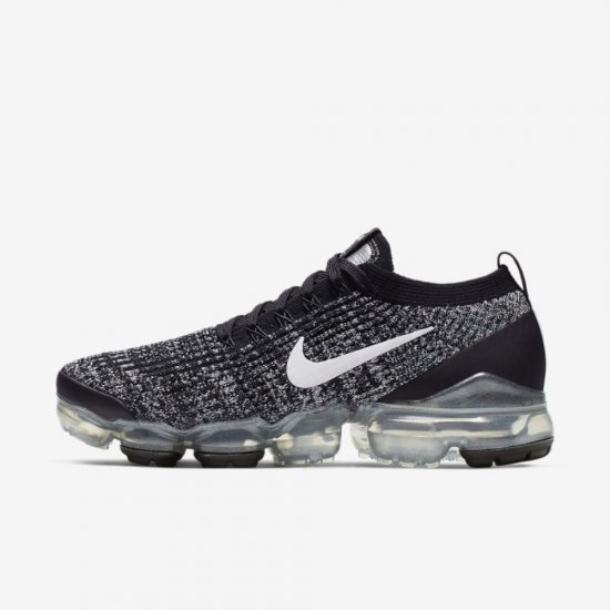 Nike Air VaporMax Flyknit 3 | Black / Metallic Silver / White - Click Image to Close