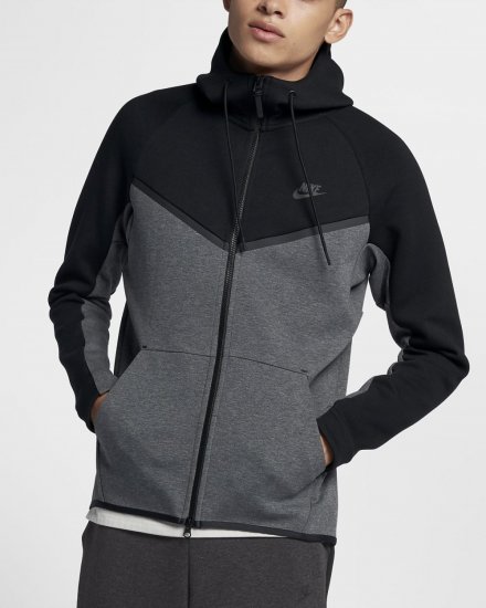 Nike Sportswear Tech Fleece Windrunner | Black / Charcoal Heather / Black - Click Image to Close