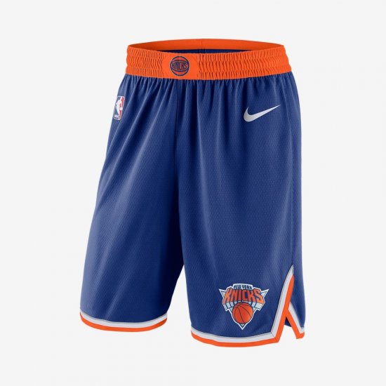 New York Knicks Nike Icon Edition Swingman | Rush Blue / Brilliant Orange / White - Click Image to Close