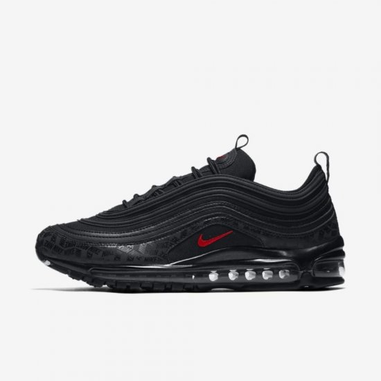 Nike Air Max 97 | Black / Black / University Red - Click Image to Close