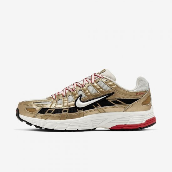 Nike P-6000 Icon Clash | Light Bone / Metallic Gold / University Red / Summit White - Click Image to Close