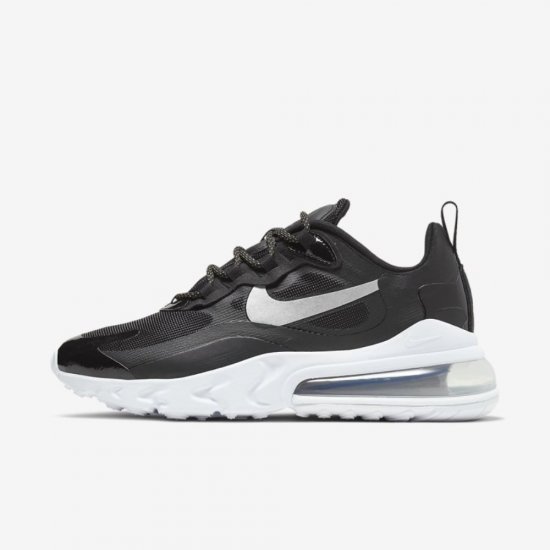 Nike Air Max 270 React | Black / Metallic Gold / White / Metallic Silver - Click Image to Close