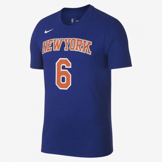 Kristaps Porzingis New York Knicks Nike Dry | Rush Blue - Click Image to Close