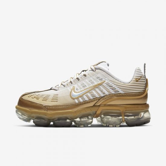 Nike Air VaporMax 360 | White / Black / Metallic Silver / Metallic Gold - Click Image to Close