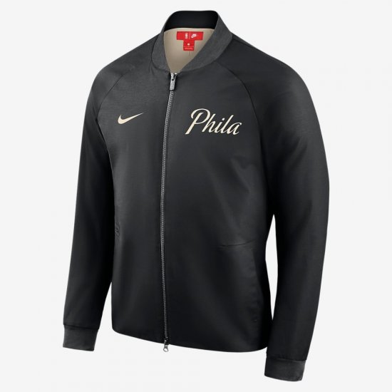 Philadelphia 76ers City Edition Nike Modern | Black / Natural - Click Image to Close