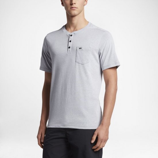 Hurley Dri-FIT Lagos Henley | Wolf Grey - Click Image to Close