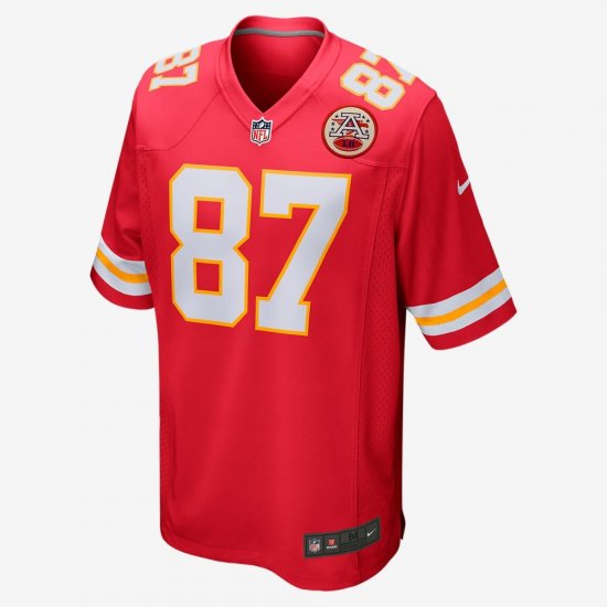 NFL Kansas City Chiefs American Football Game Jersey (Travis Kelce) | University Red - Click Image to Close