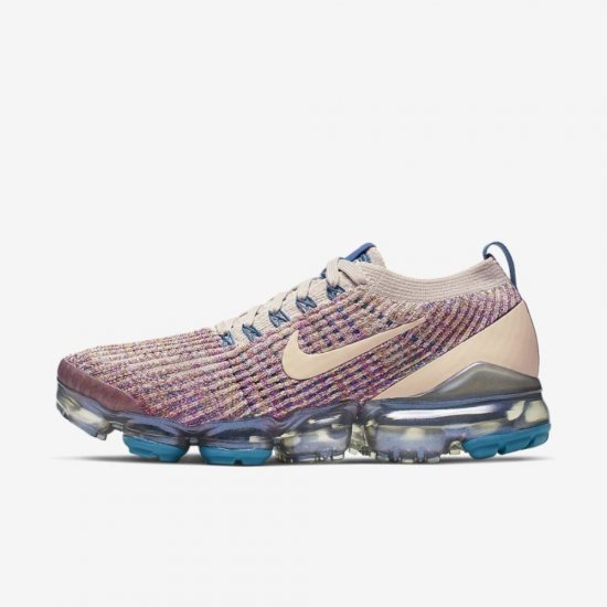 Nike Air VaporMax Flyknit 3 | Desert Sand / Vivid Purple / Green Abyss / Desert Sand - Click Image to Close